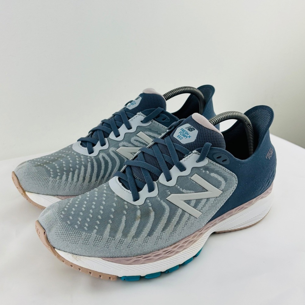 New Balance Fresh Foam X 860 v12 Blue‎ Grey Running Shoes W860B12 Womens 10.5